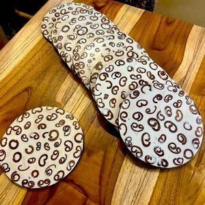 REAL inlaid Cinnamon Coasters - NATURAL WHITE - BRAND NEW